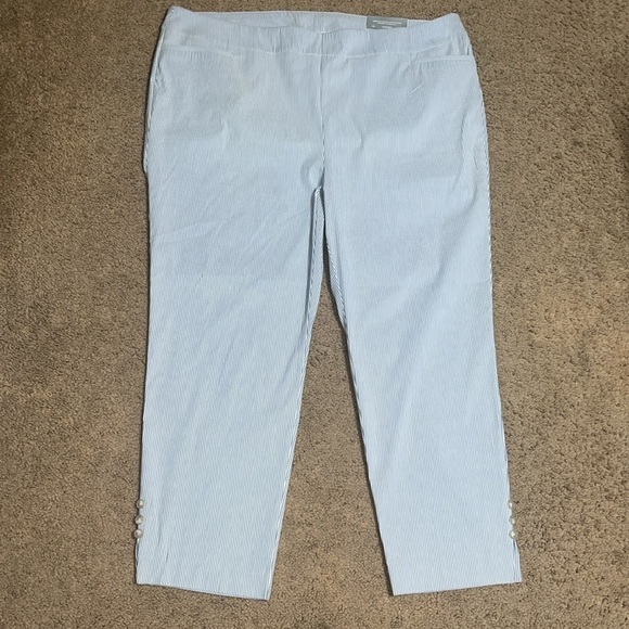 Chico’s So Slimming 360 Brigitte Slim Ankle Pant Icon Stripe Blue 20 - Picture 5 of 12